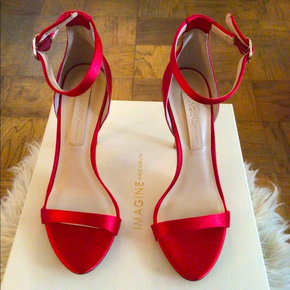 Vince Camuto Restin3 red satin jeweled stilettos - Picture 1 of 5